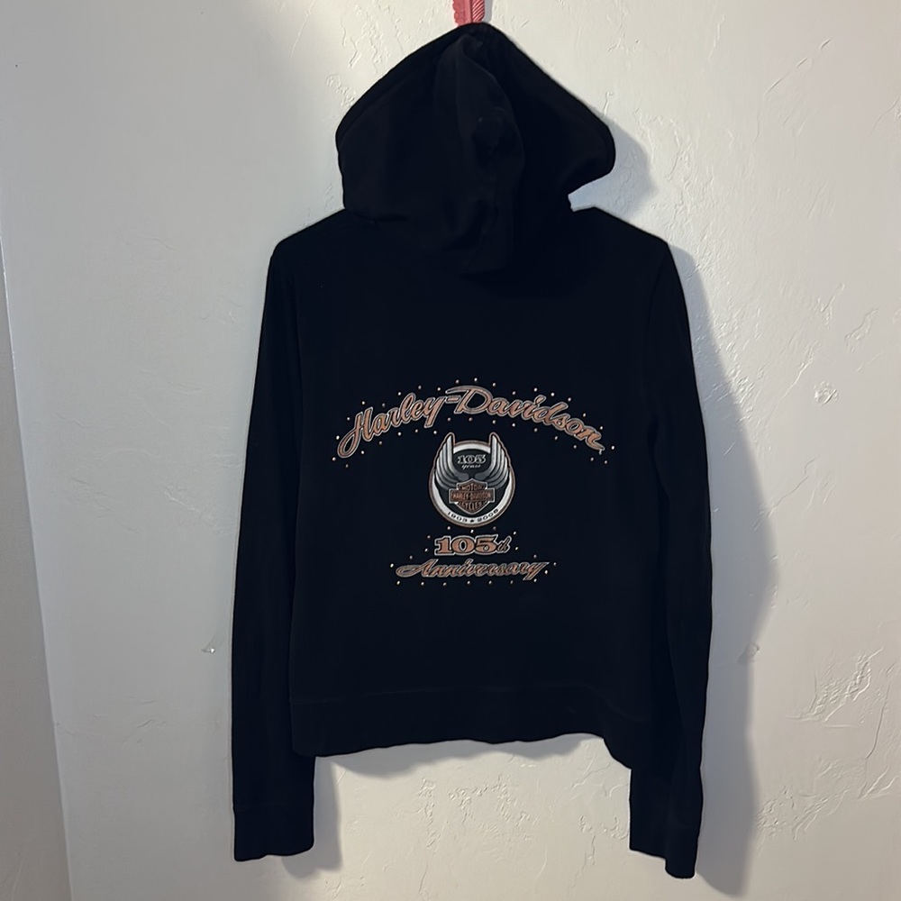Harley Davidson 105th Anniversary black hoodie L